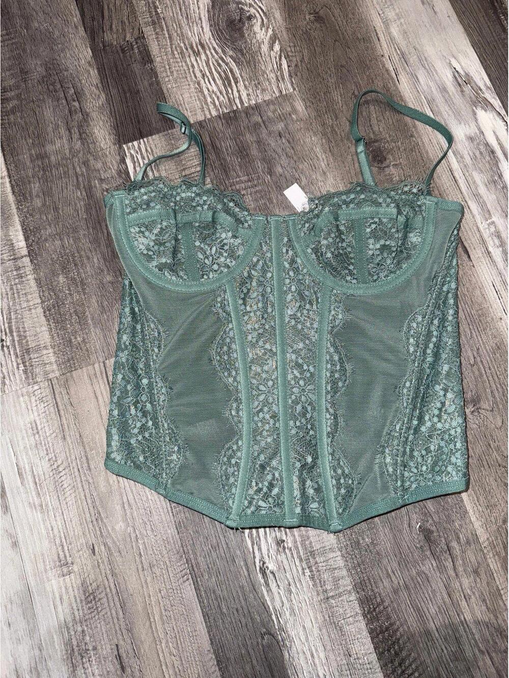 Sage green corset top